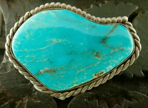 Navajo Pawn Silver and Turquoise Pin/Brooch/Pendant