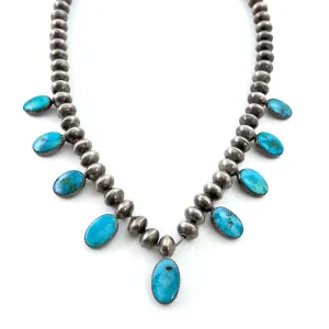 Nine Stone Blue Gem Necklace