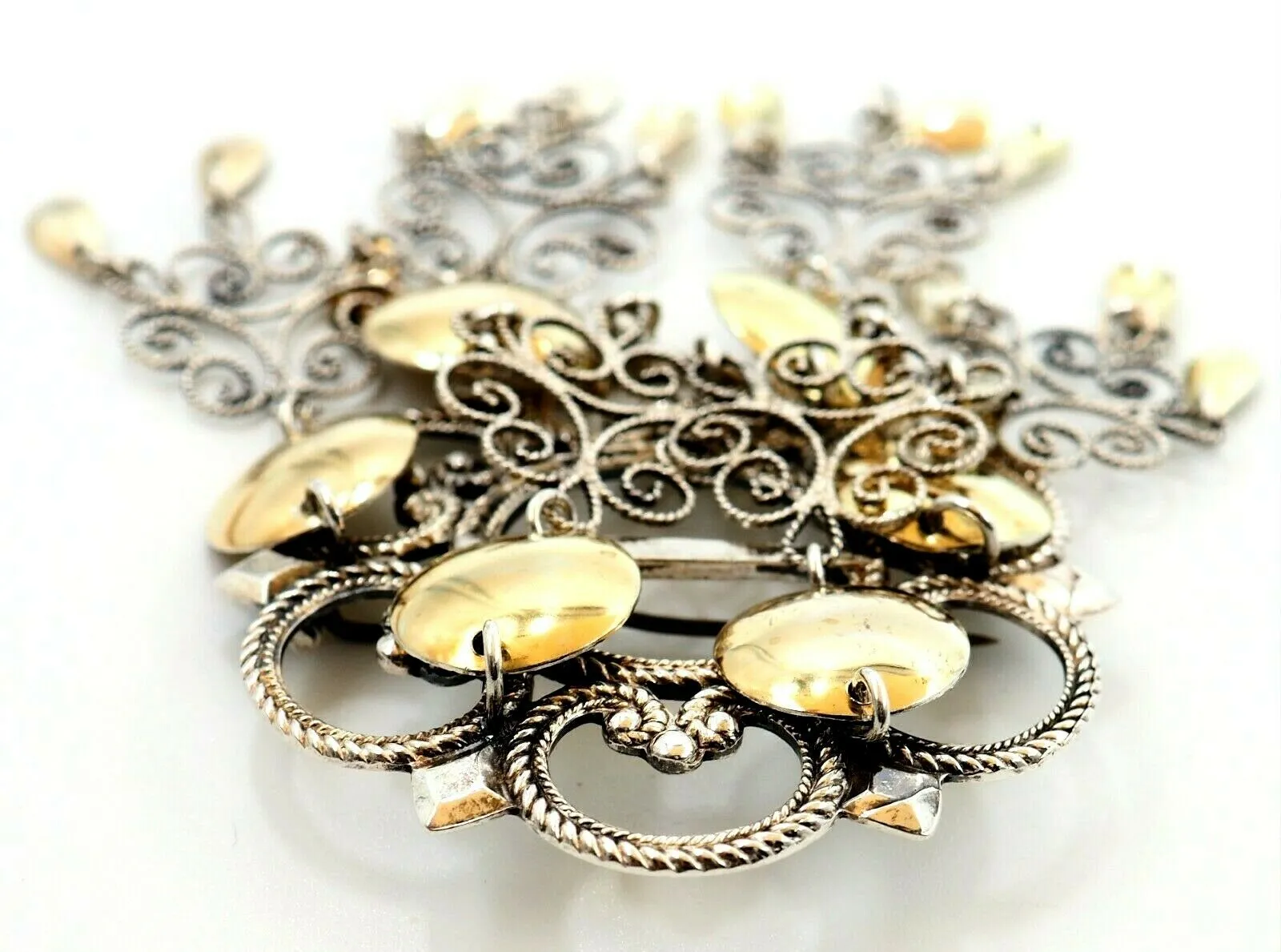 Norwegian Solje 925 Sterling Silver & Gold Plated Brooch