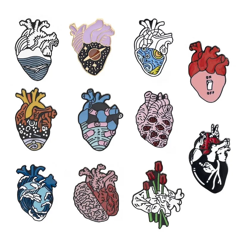 Novelty Pin Heart Alloy Enamel Unisex Brooches