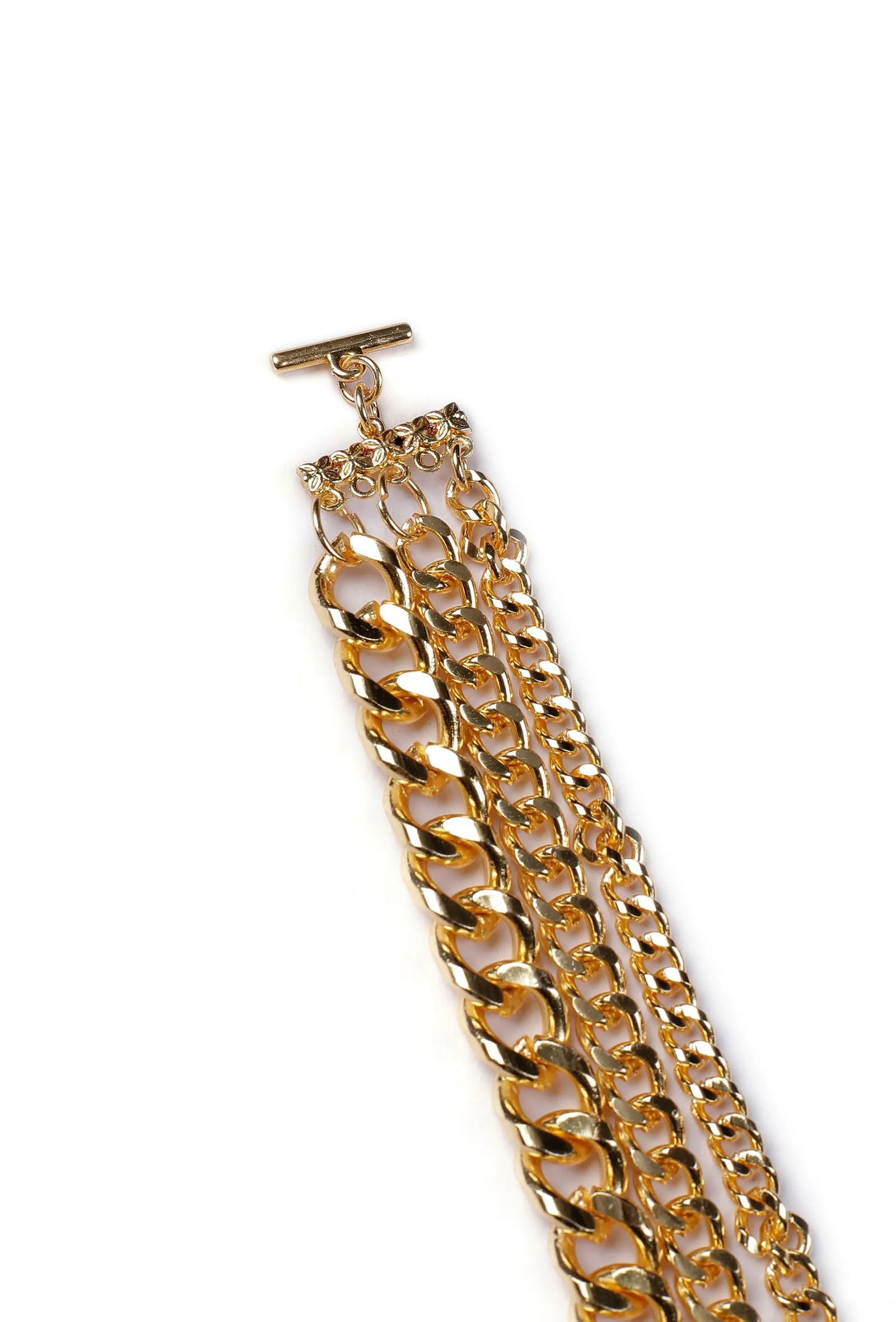 Nura Twisted Three Layered Chain Necklace