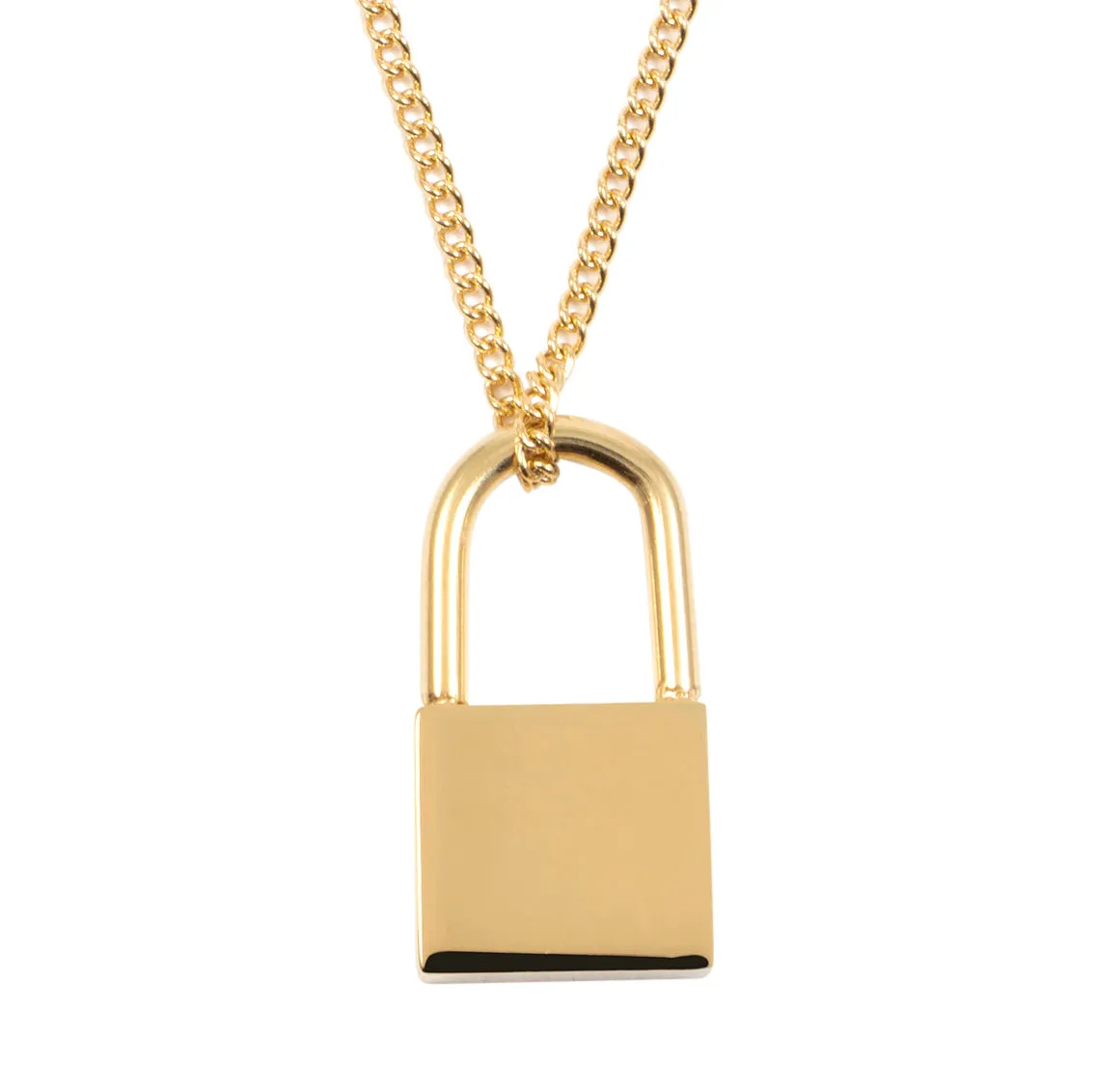 Padlock Pendant Necklace Gold