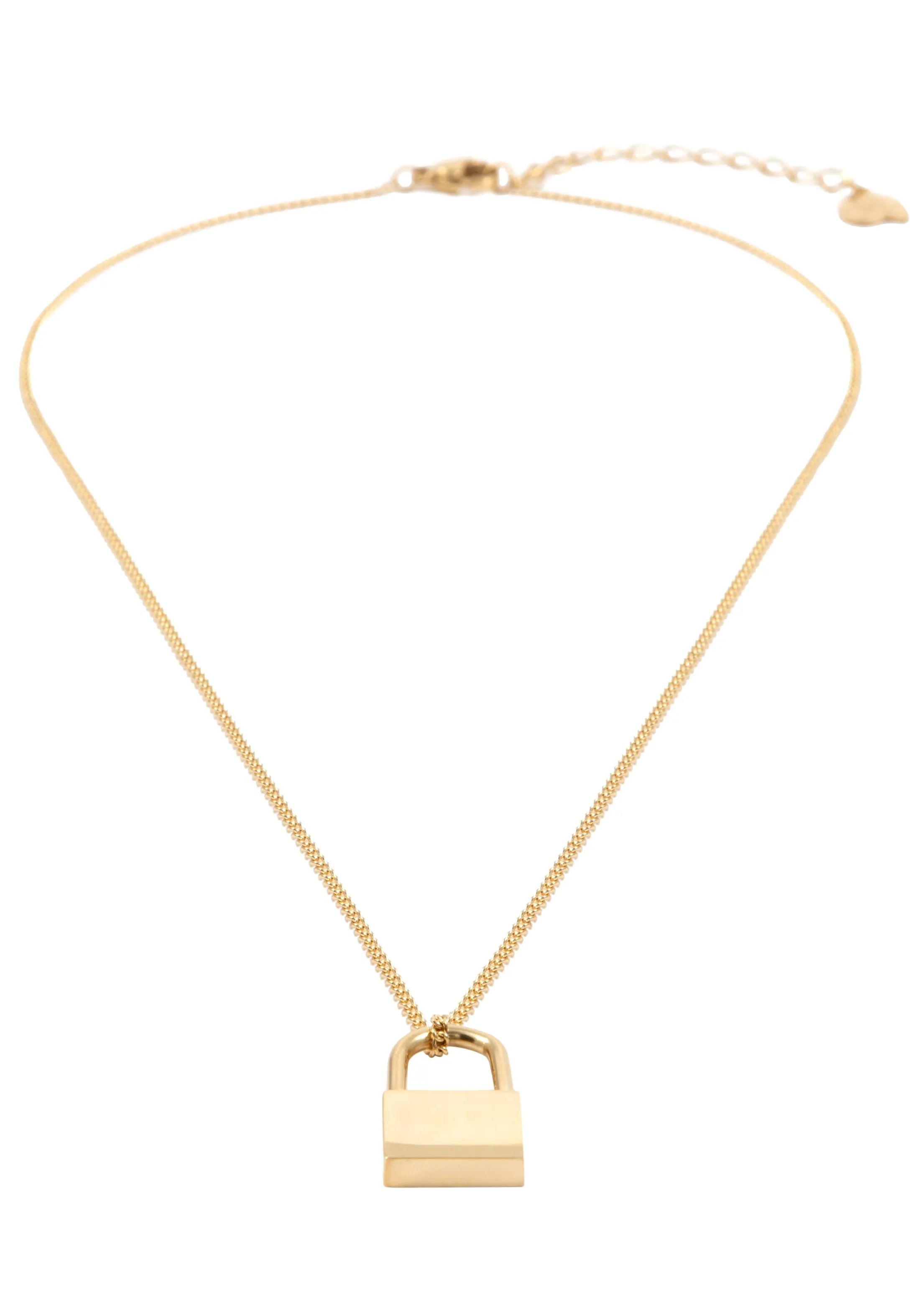 Padlock Pendant Necklace Gold