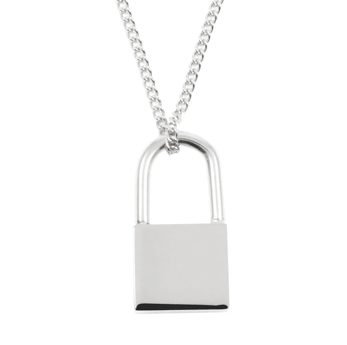 Padlock Pendant Necklace Silver