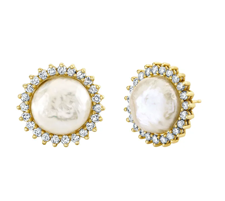 Pearl Studs with Halo