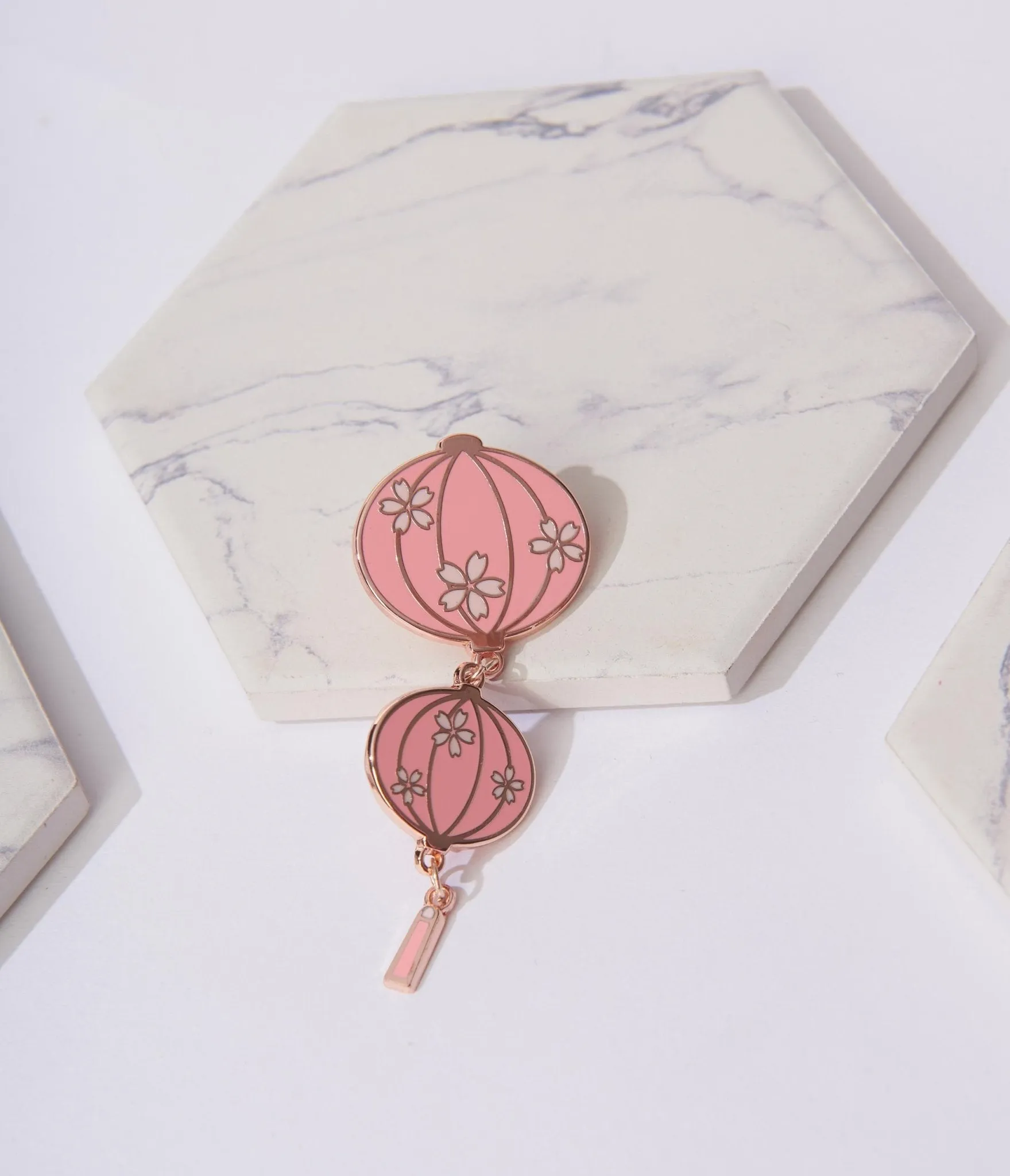 Pink Sakura Lantern Enamel Pin