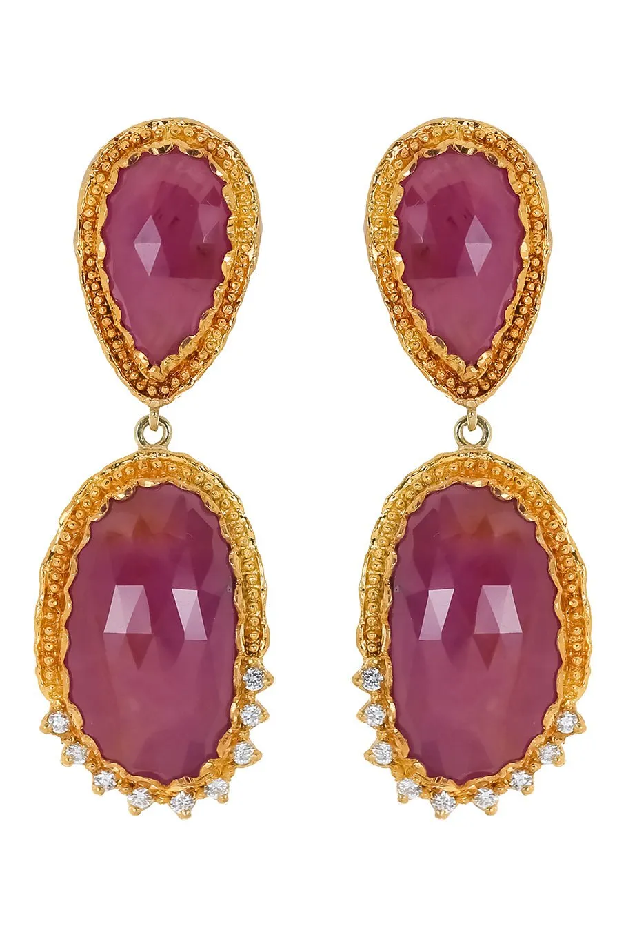 Pink Sapphire Diamond Earrings