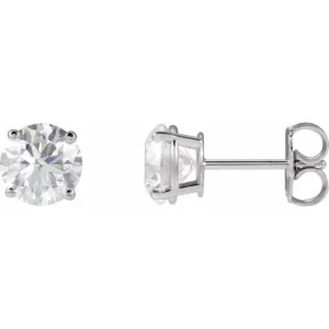 Platinum 8 mm Lab-Grown Pink Sapphire Stud Earrings