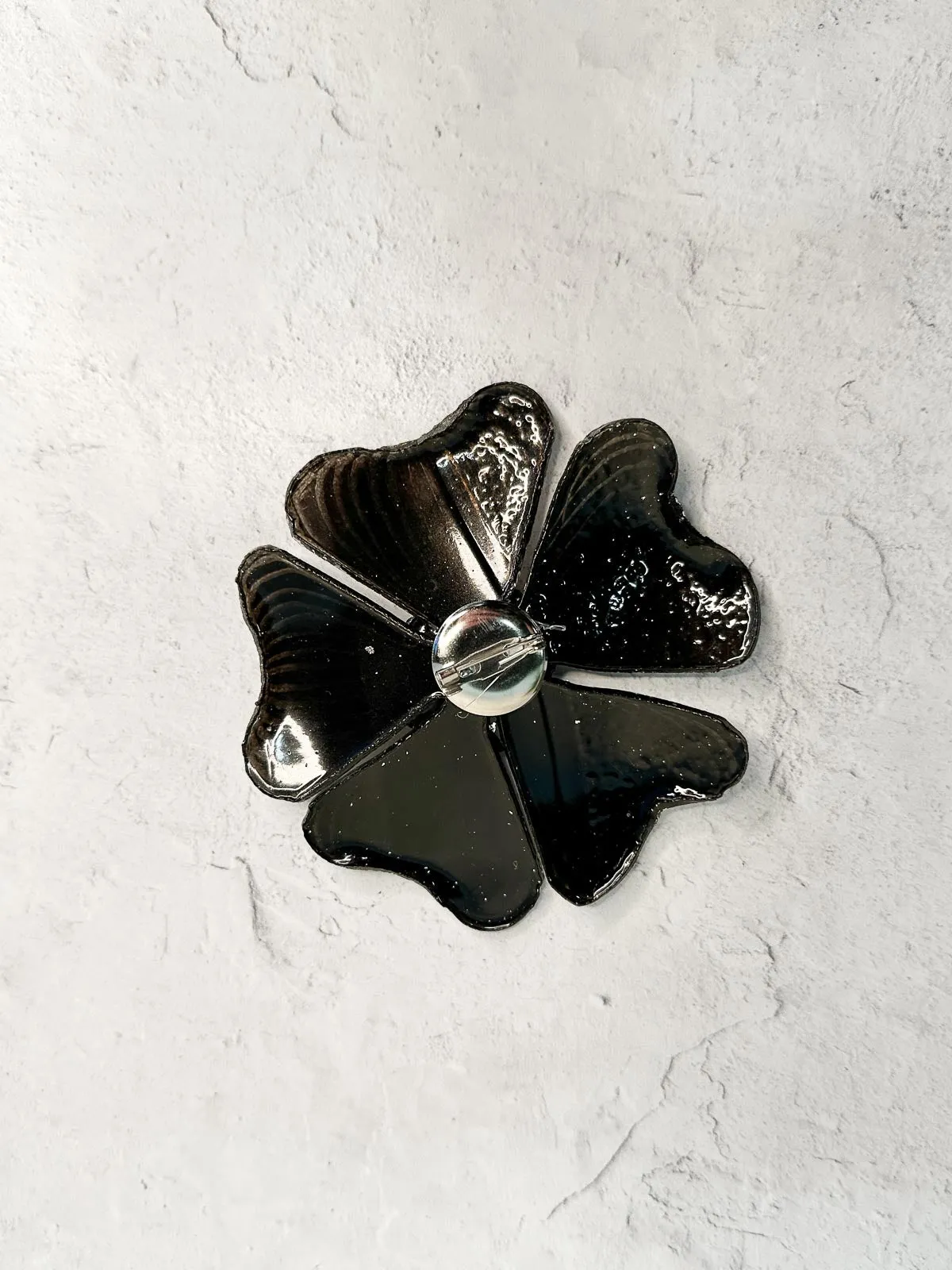 Plumeria Flower Brooch, Silver