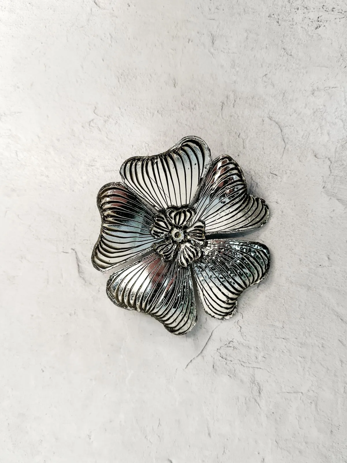 Plumeria Flower Brooch, Silver