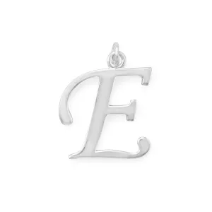 Polished Letter E Initial Pendant