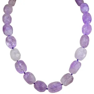 Precious Faceted Amethyst Necklace (Silvertone/Amethyst)