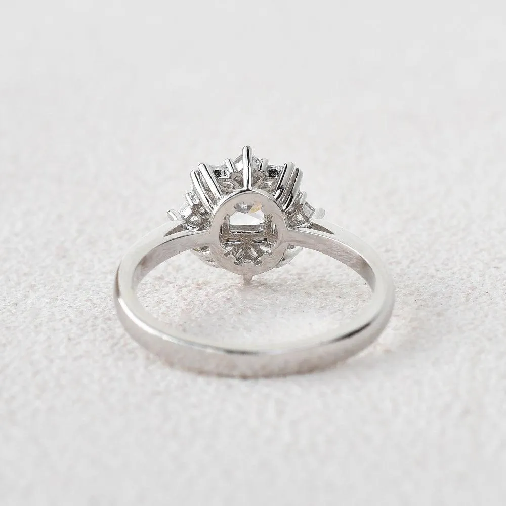 Princess Cut Moissanite White Gold Ring