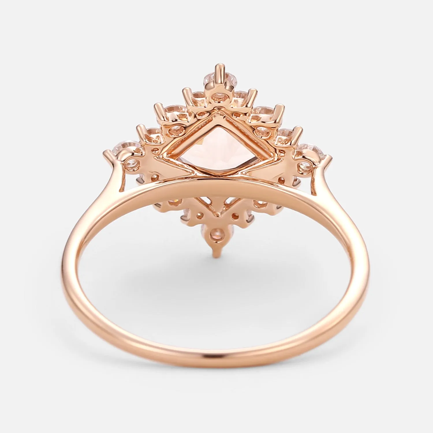 Princess Cut Morganite Rose Gold Ring