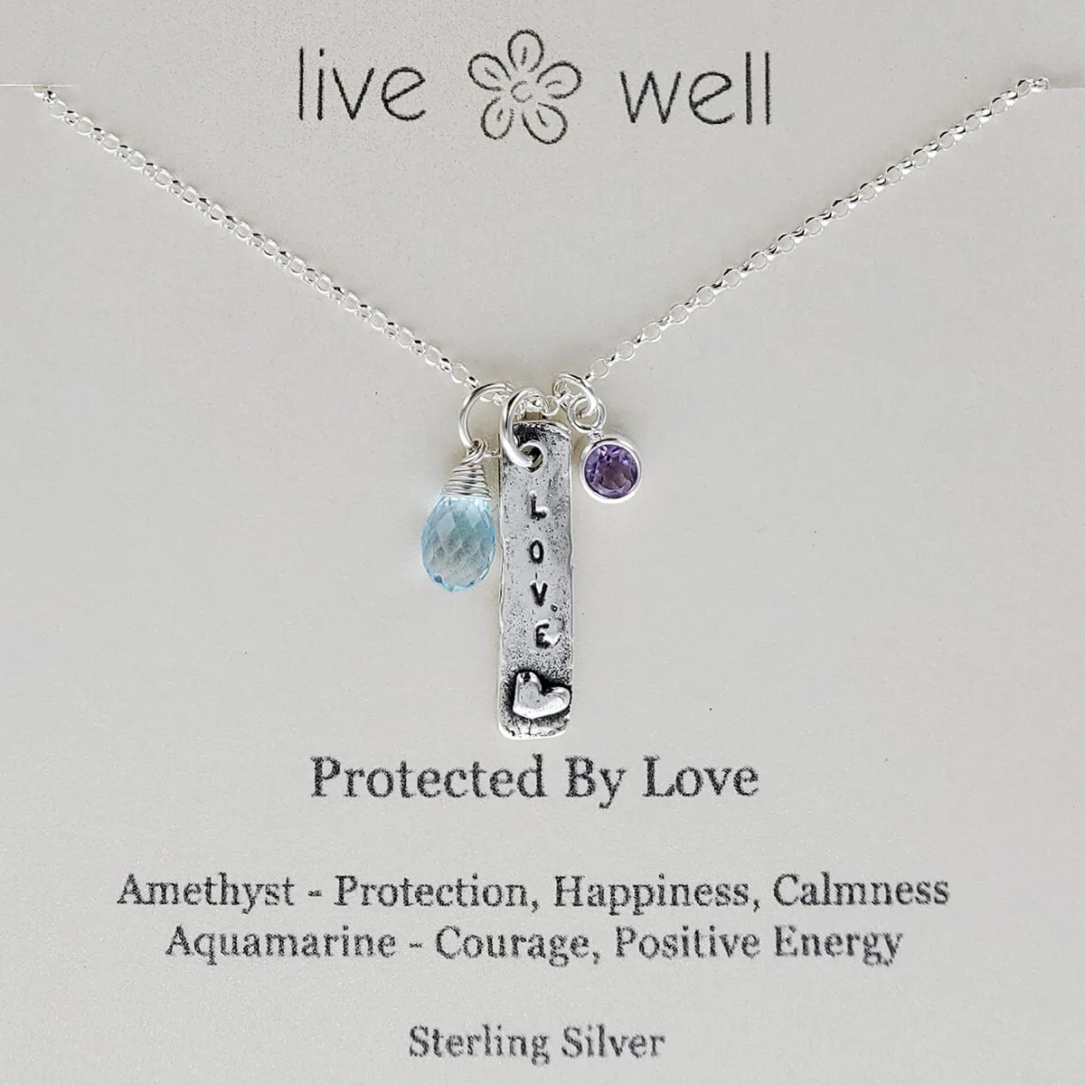 Protected By Love Heart Necklace By Live Well