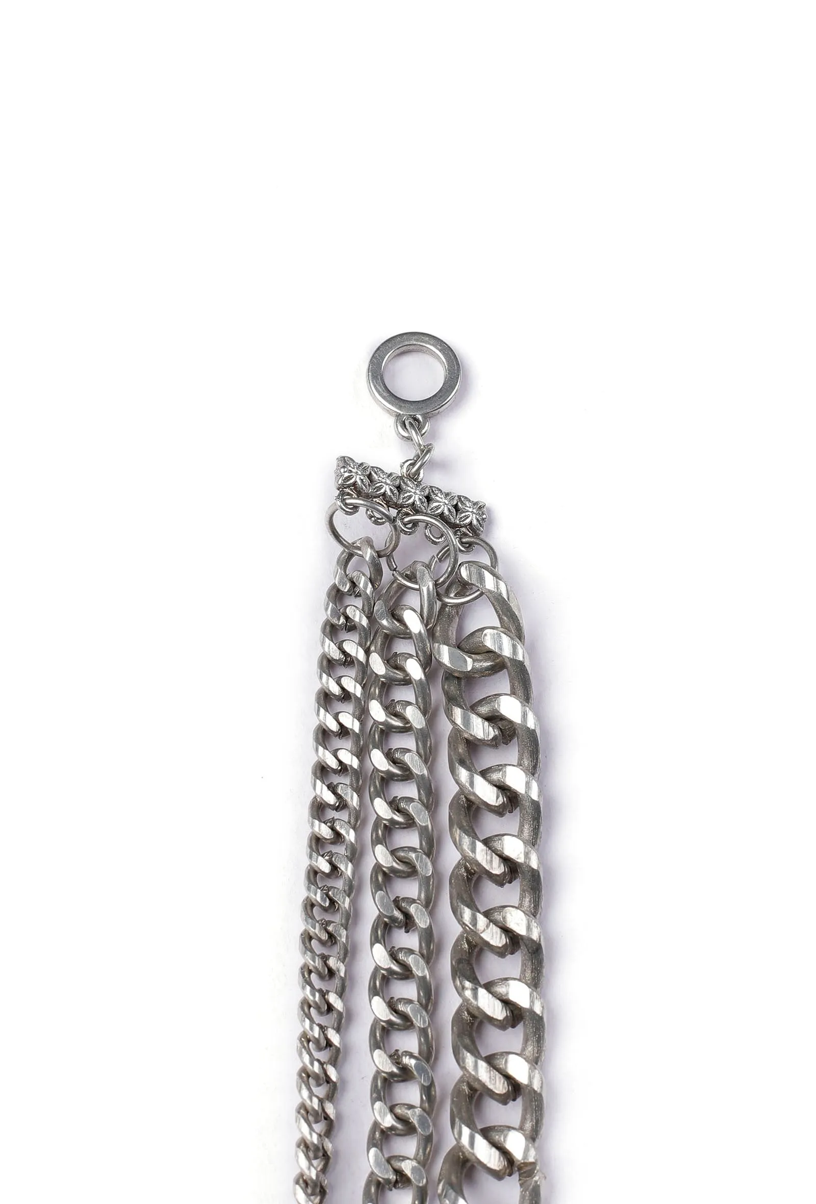 Qadira Three Layered Silver Chain Necklace