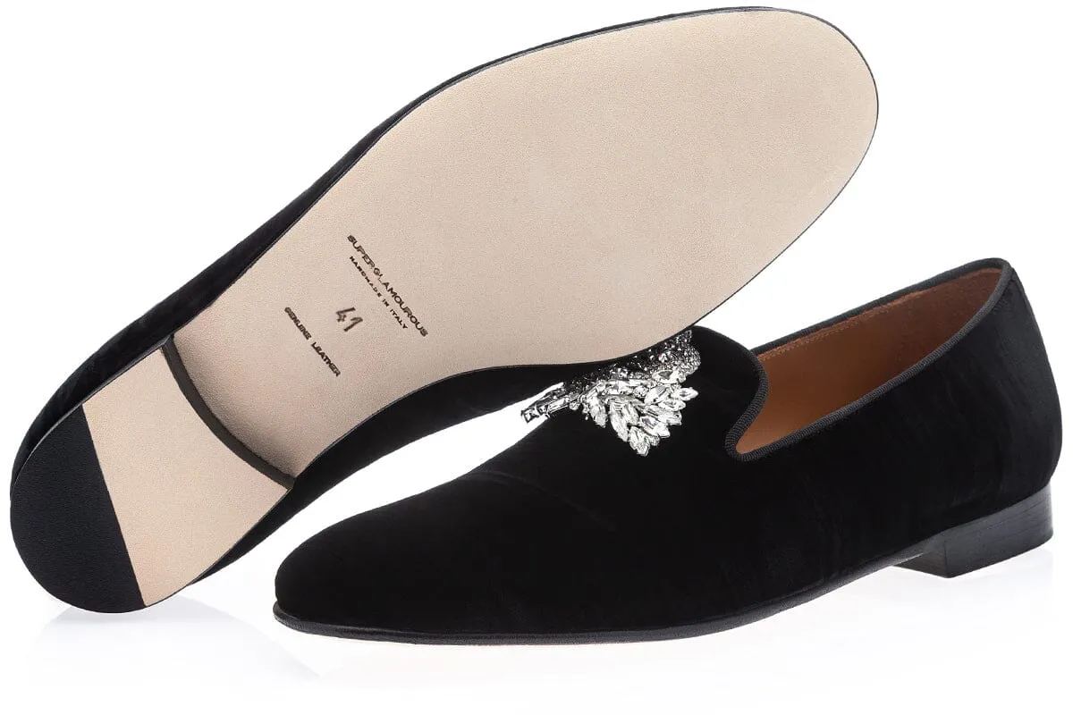 RAOULUX WRINKLE BLACK SLIPPERS