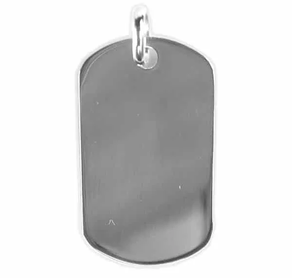 Real silver dog tag pendants