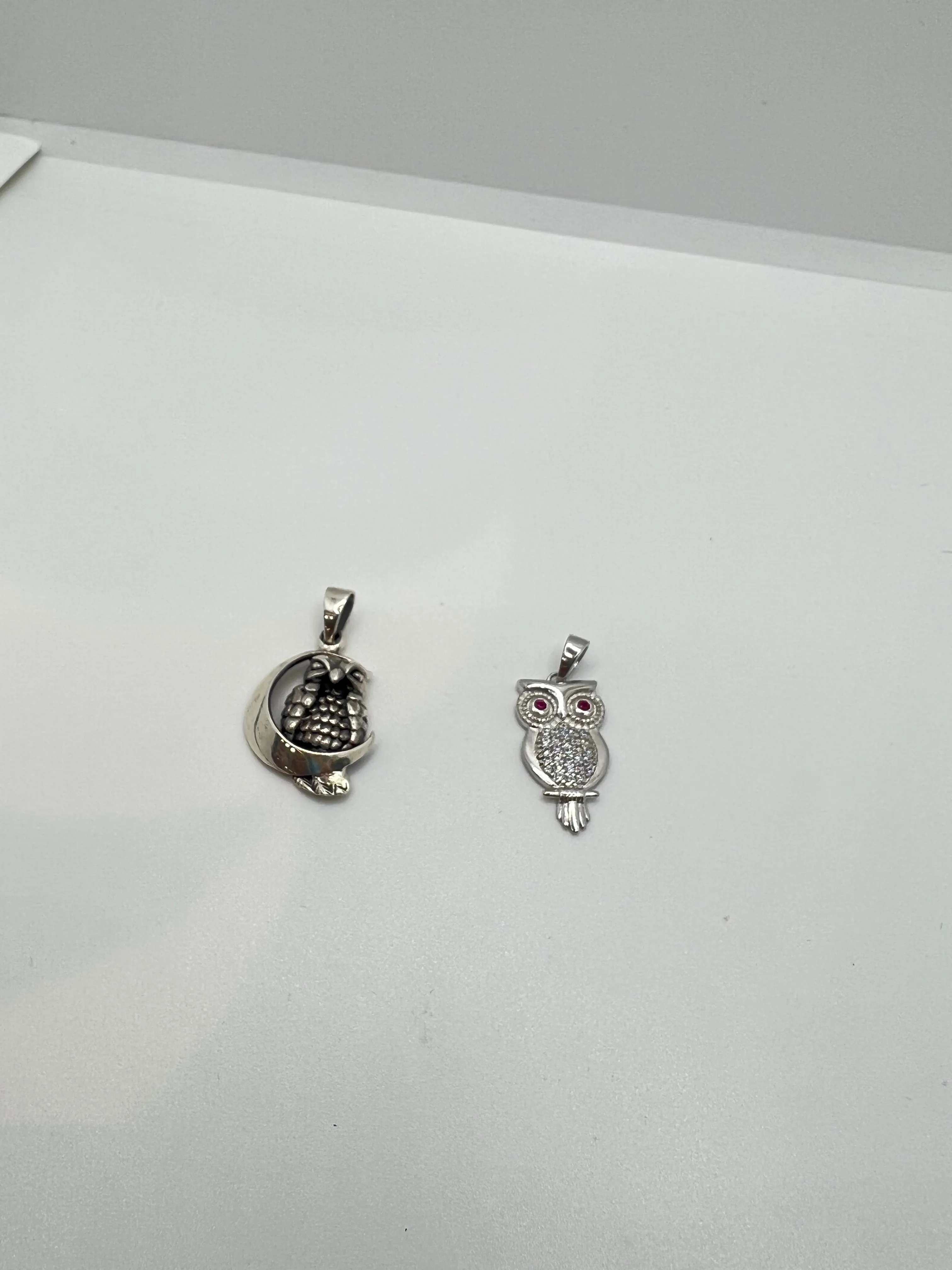 Real silver owl pendants