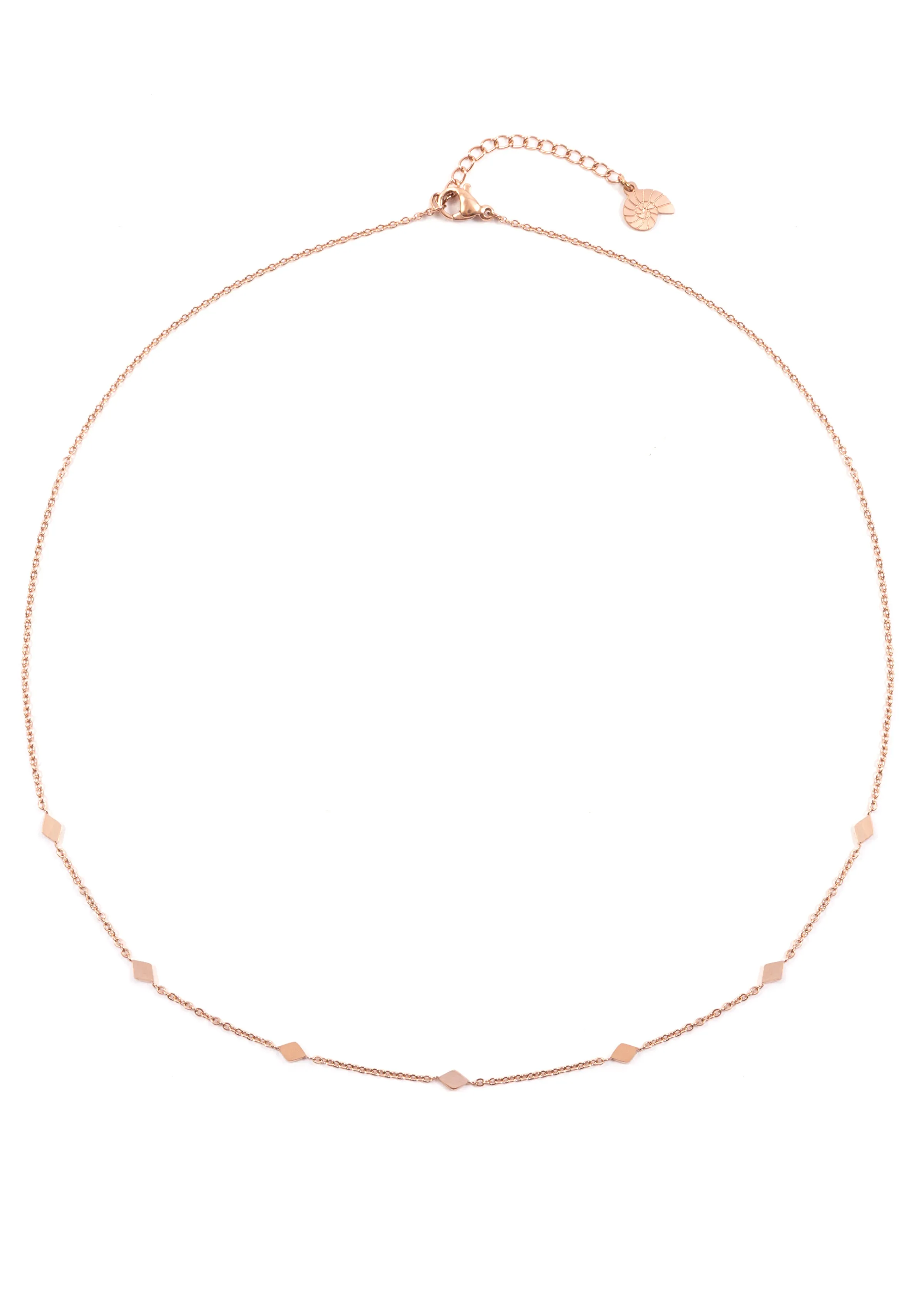 Rhombus Charm Delicate Necklace Rose Gold