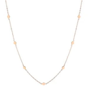 Rhombus Charm Delicate Necklace Rose Gold