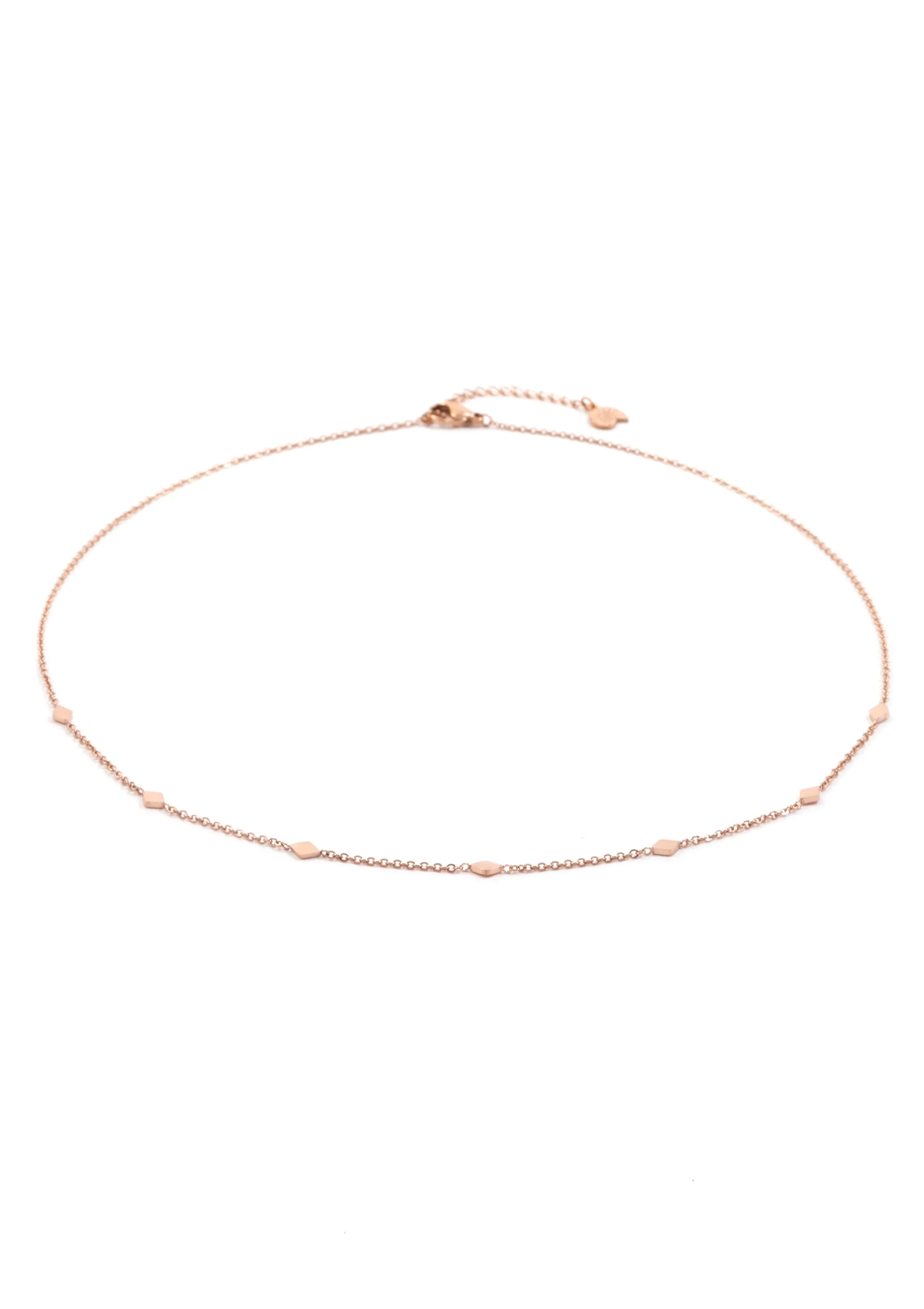 Rhombus Charm Delicate Necklace Rose Gold