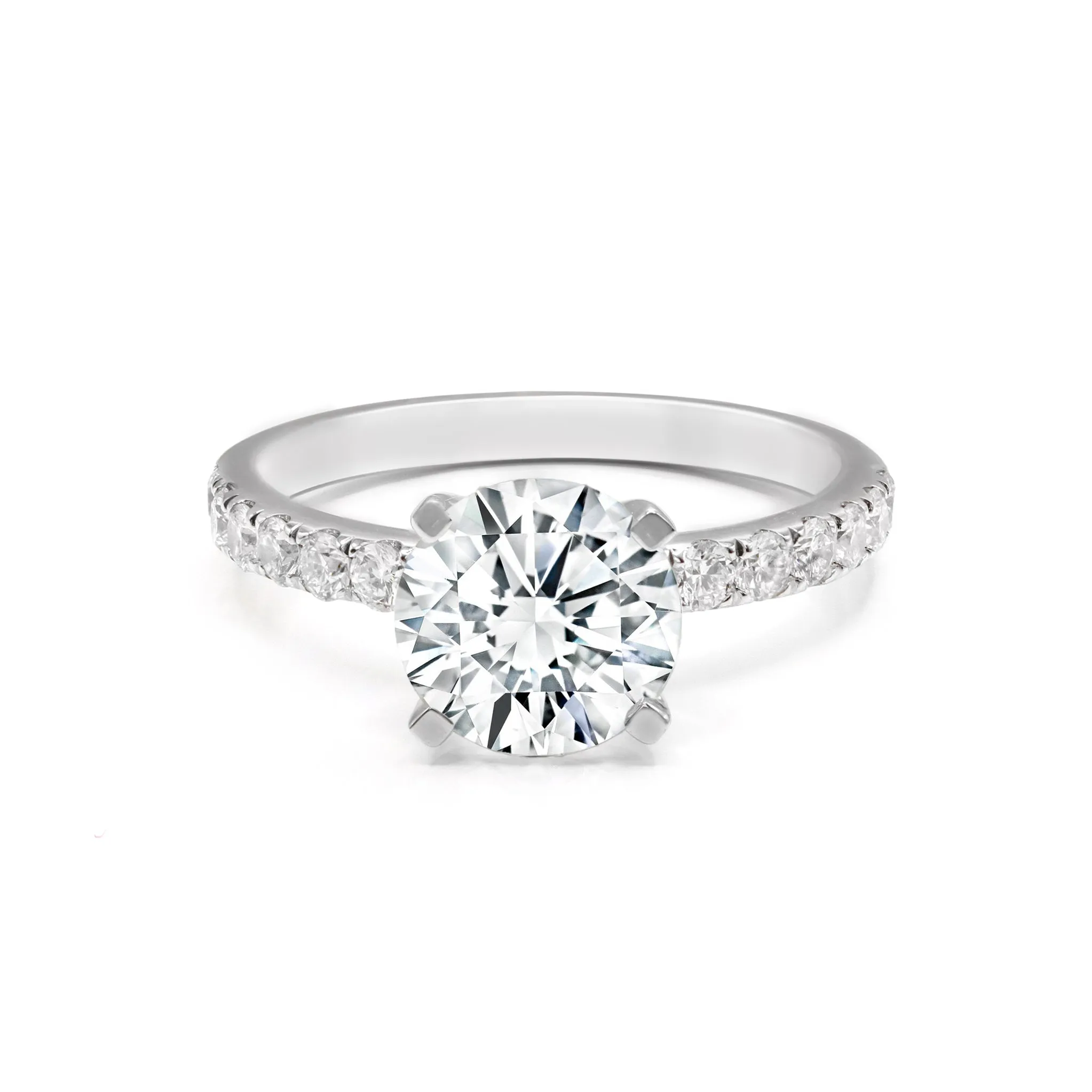 Round Moissanite Ring - 18ct Gold