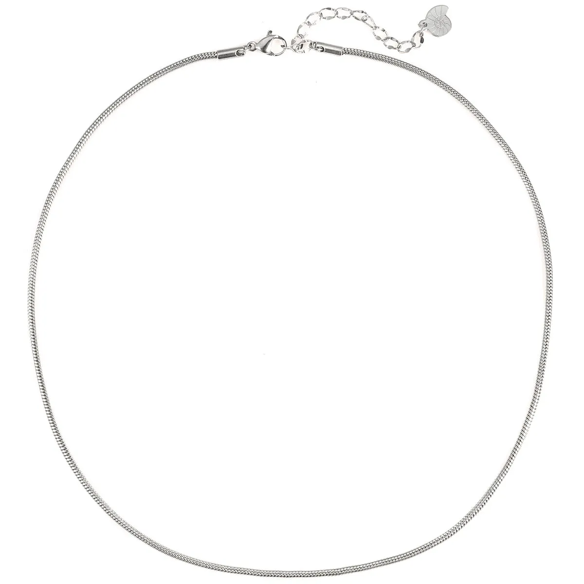 Round Snake Chain Necklace Silver