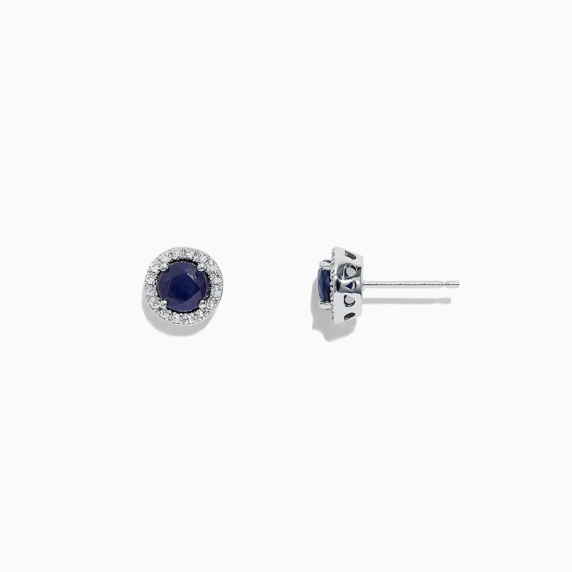 Royale Bleu 14K White Gold Sapphire & Diamond Stud Earrings, 1.27 TCW