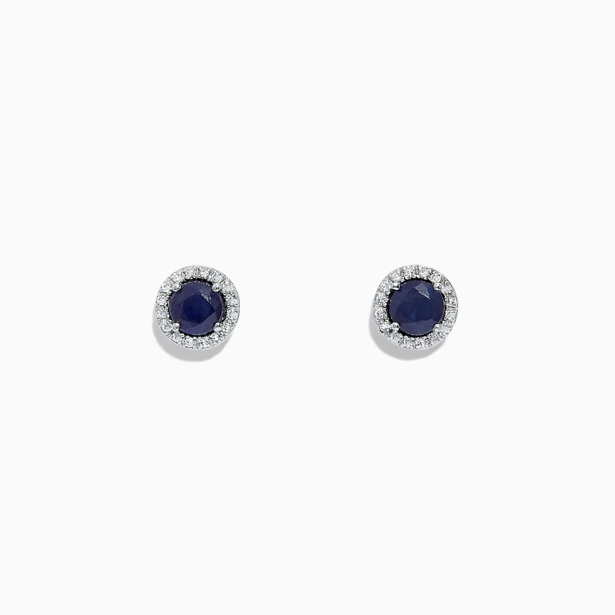 Royale Bleu 14K White Gold Sapphire & Diamond Stud Earrings, 1.27 TCW