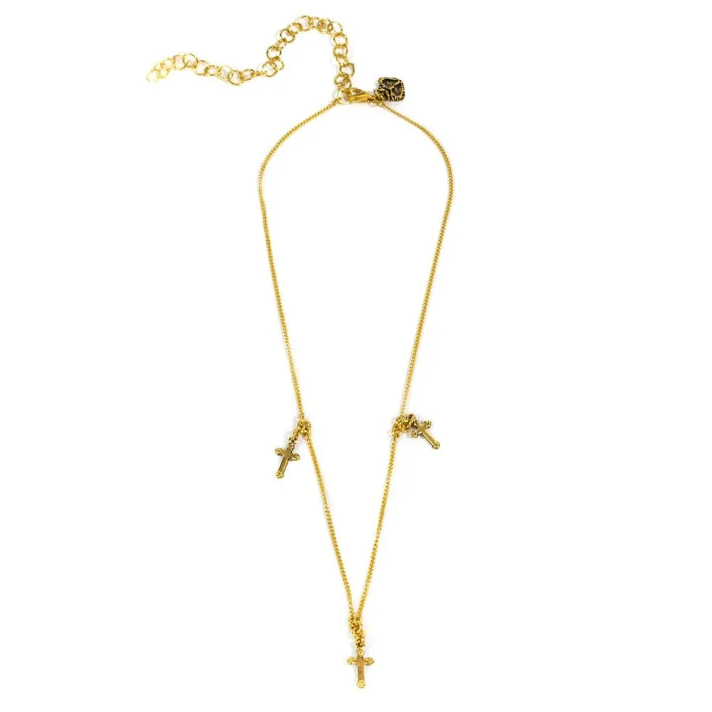 Santa Monica Cross Choker Gold