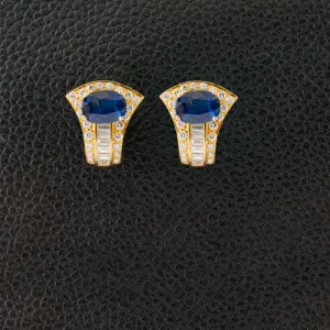 Sapphire & Diamond Estate Earrings