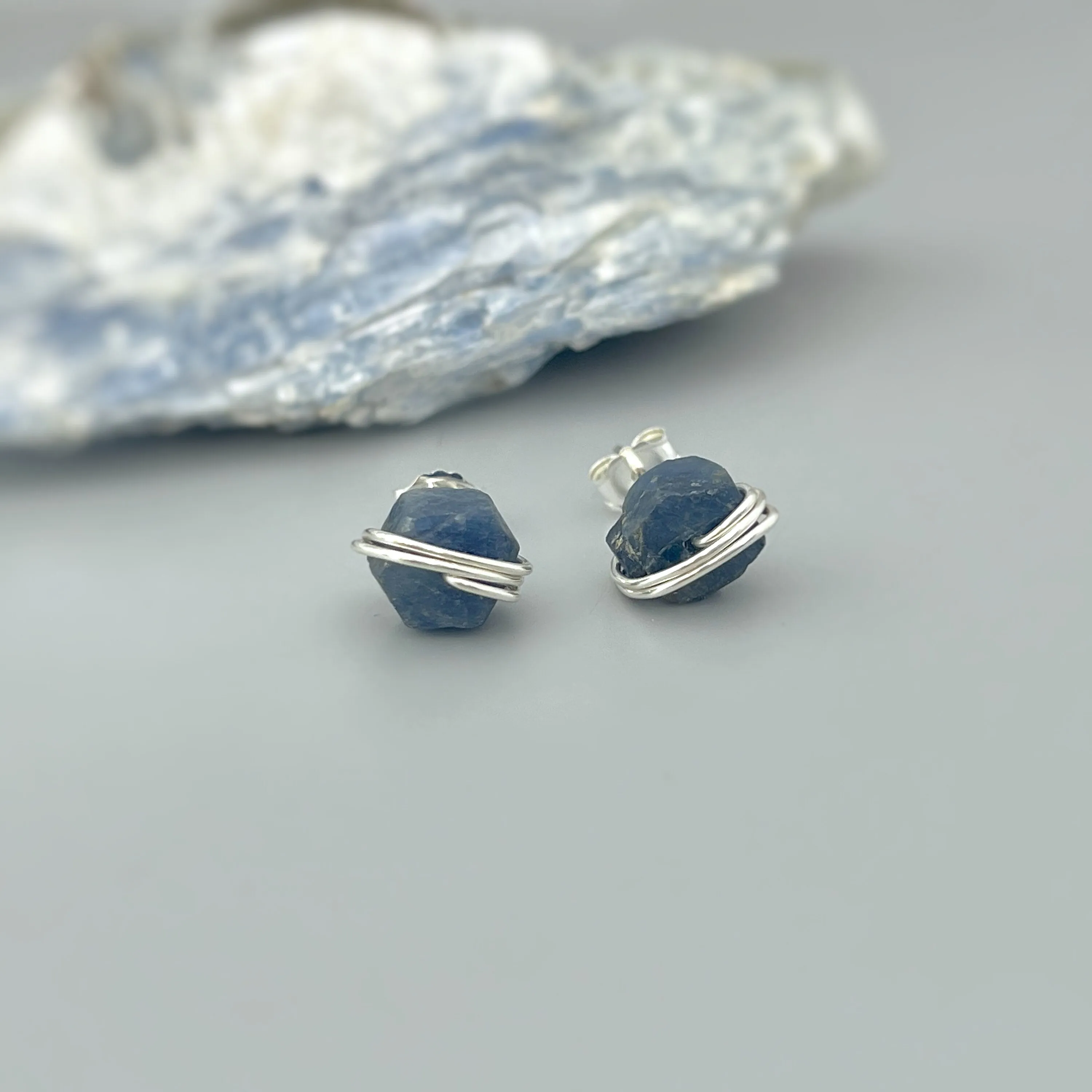 Sapphire Earrings Blue Sapphire Stud earrings Sterling Silver