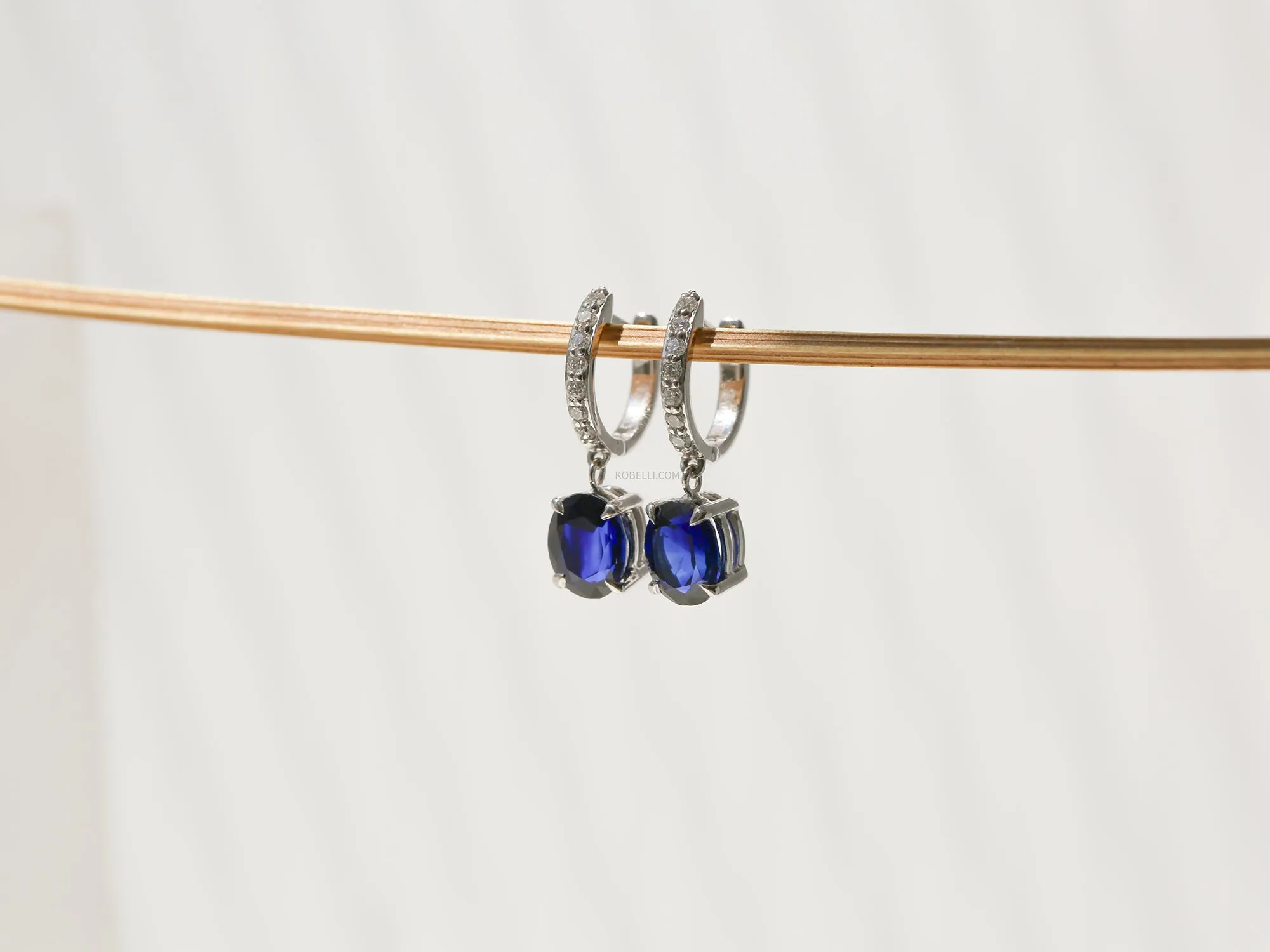 Sapphire Pendant Mini Hoops