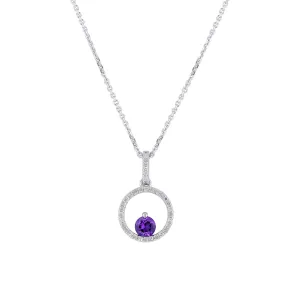 Silver Confetti Amethyst & Diamond Necklace