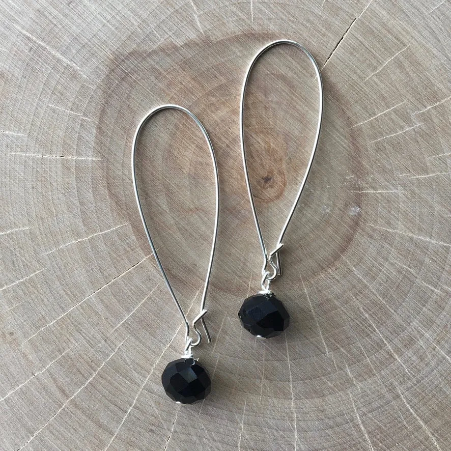 Silver Glass Drop Earrings