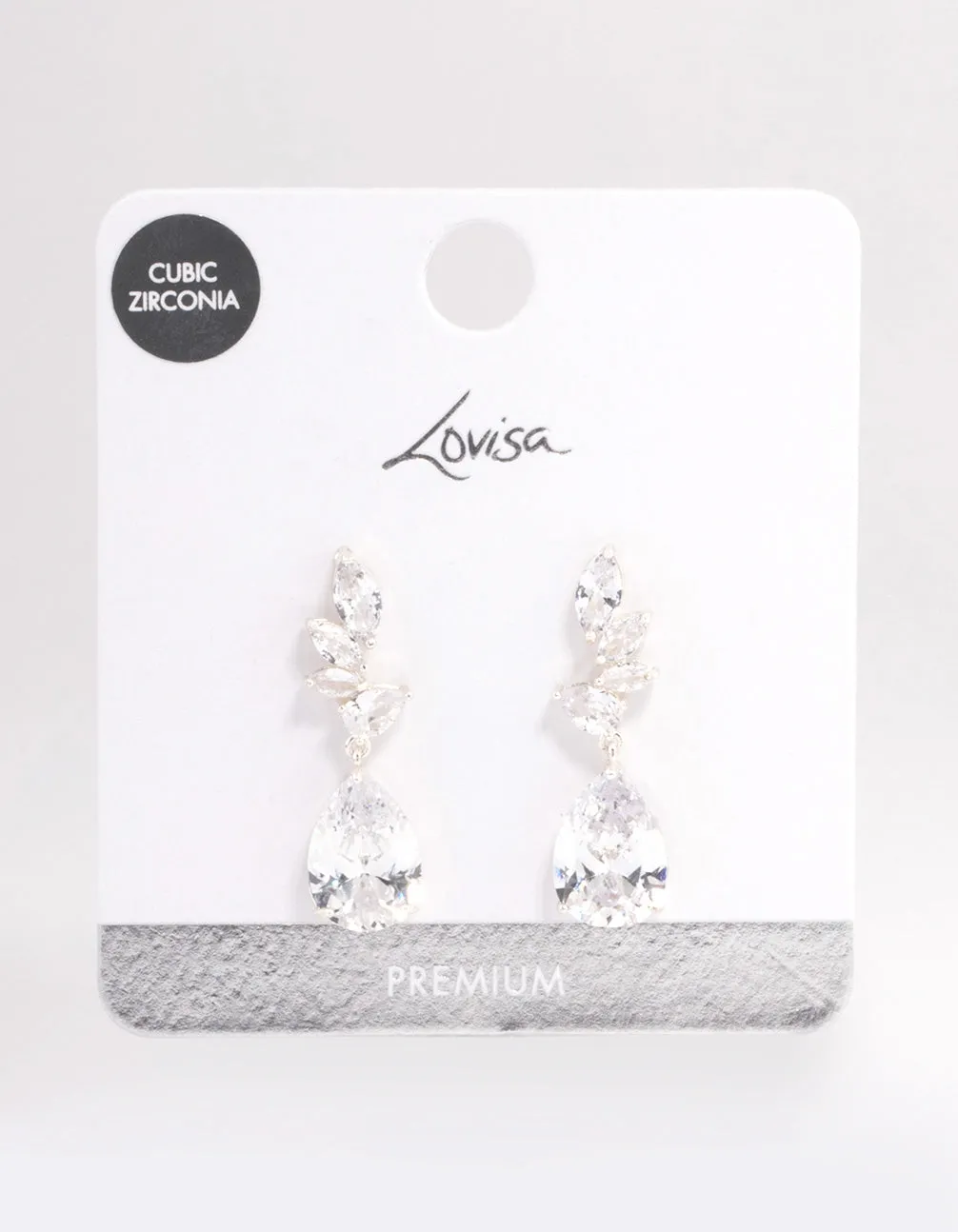 Silver Plated Pearl Cubic Zirconia Fan Drop Earrings