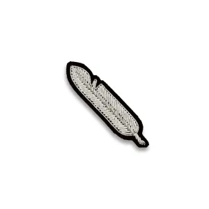 Small silver feather brooch