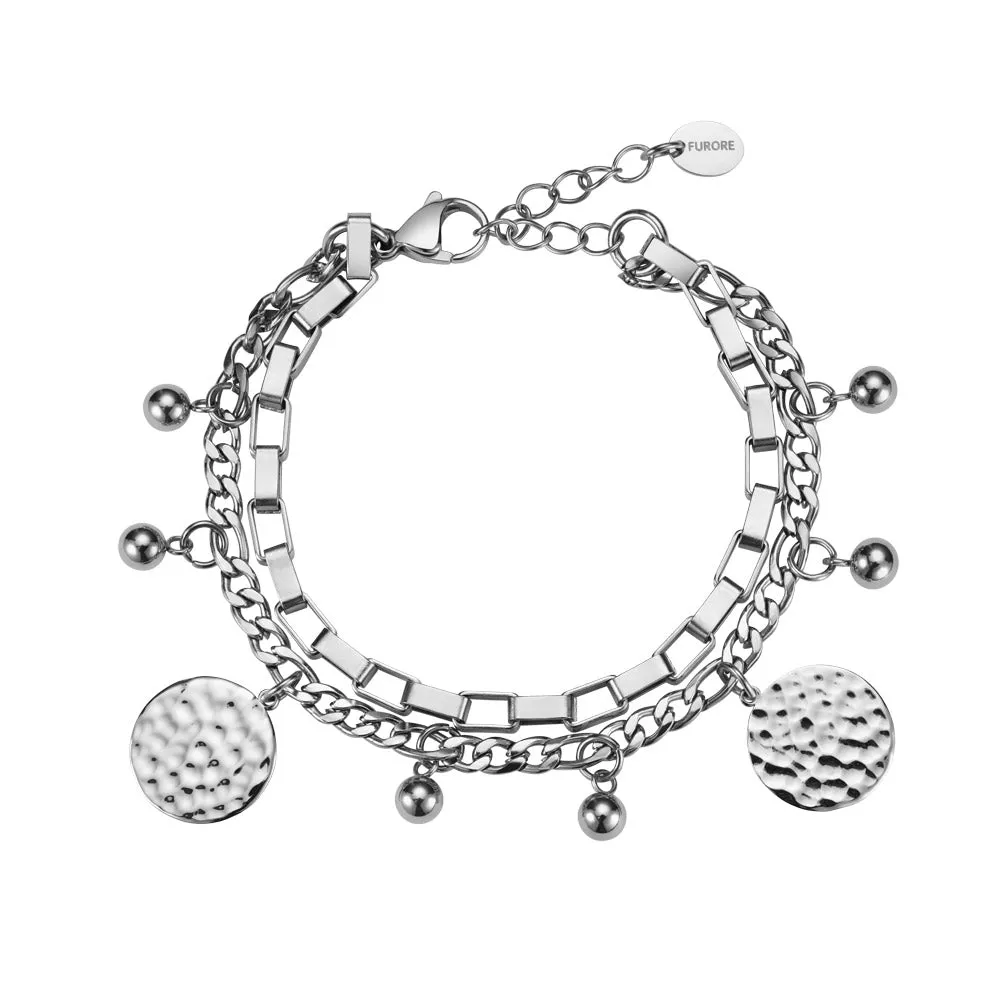 Stainless Steel Bracelet With Charms Silver Colour