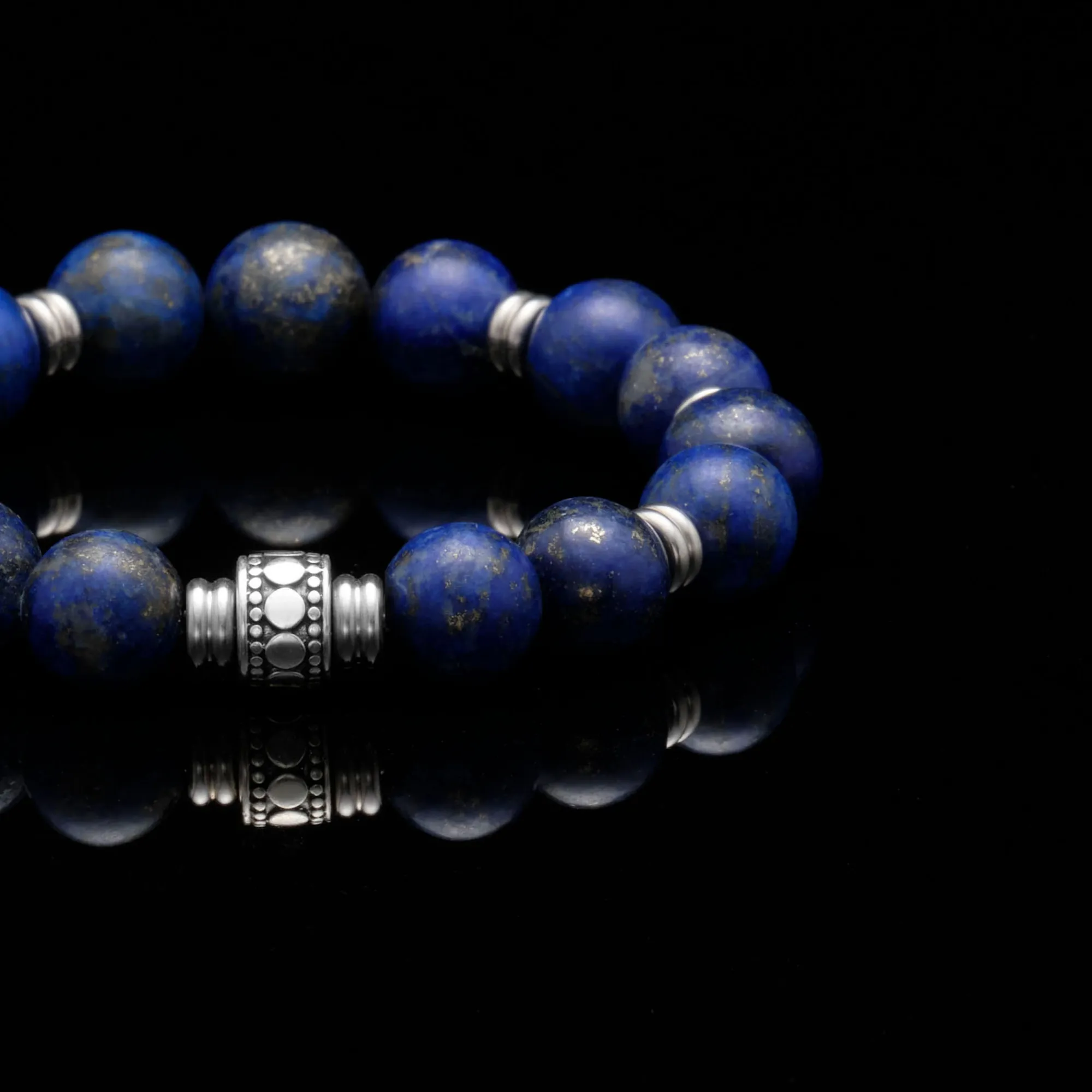 Stainless Steel Spacer Throat Chakra Bracelet