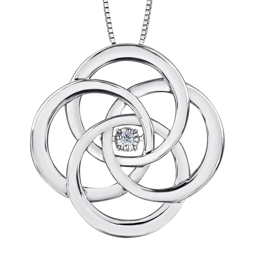 Sterling Silver and Canadian Diamond Pulse Pendant