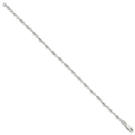 Sterling Silver Bead and Link Bracelet