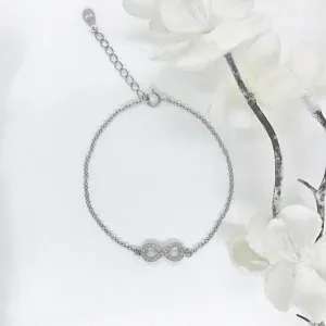 Sterling Silver Infinity with CZ Bracelet