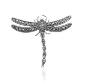 Sterling Silver Marcasite Dragonfly Brooch