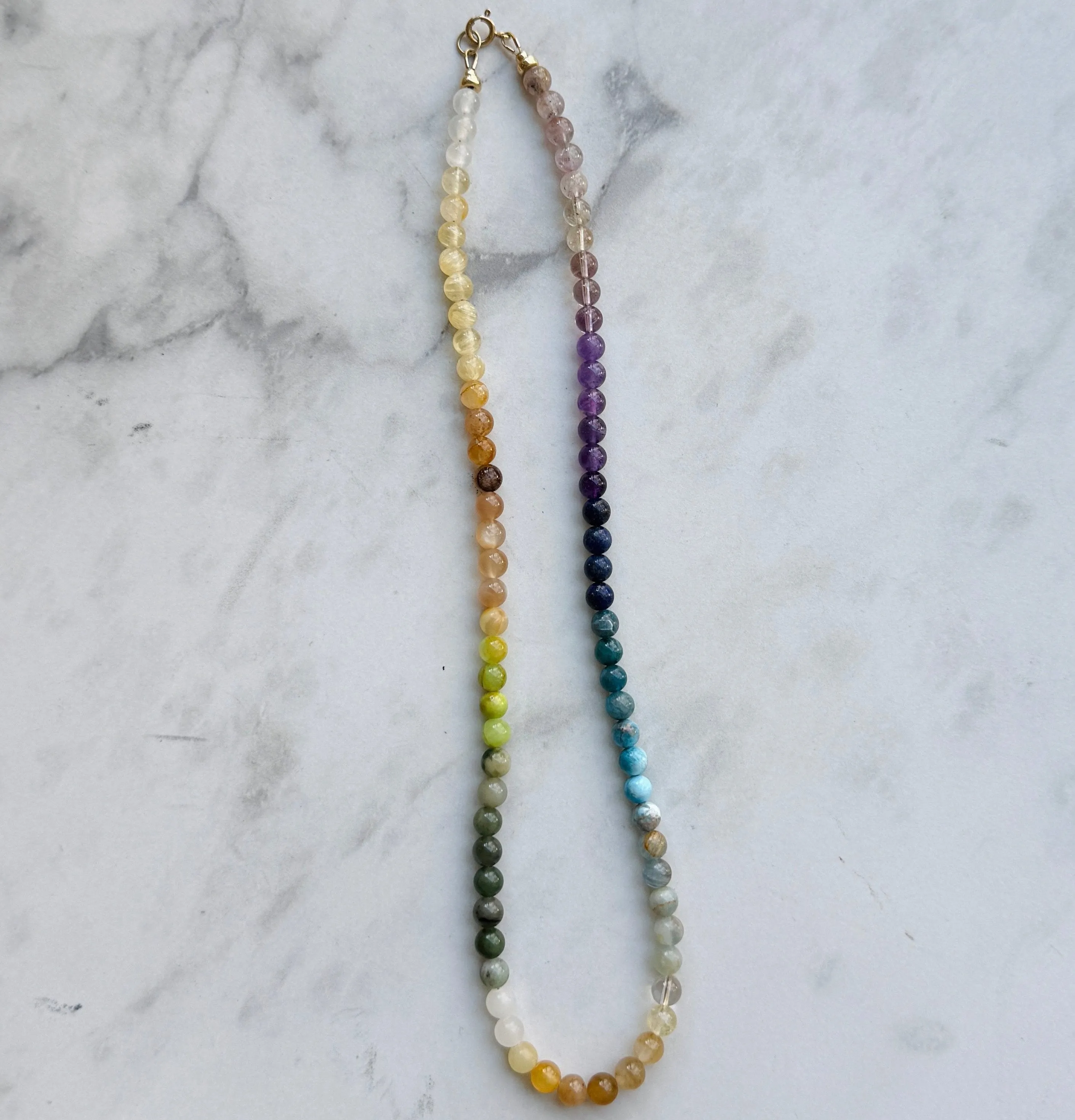 Stone Cache Gemstone Necklace "Mini Jewel Tone Ombré"