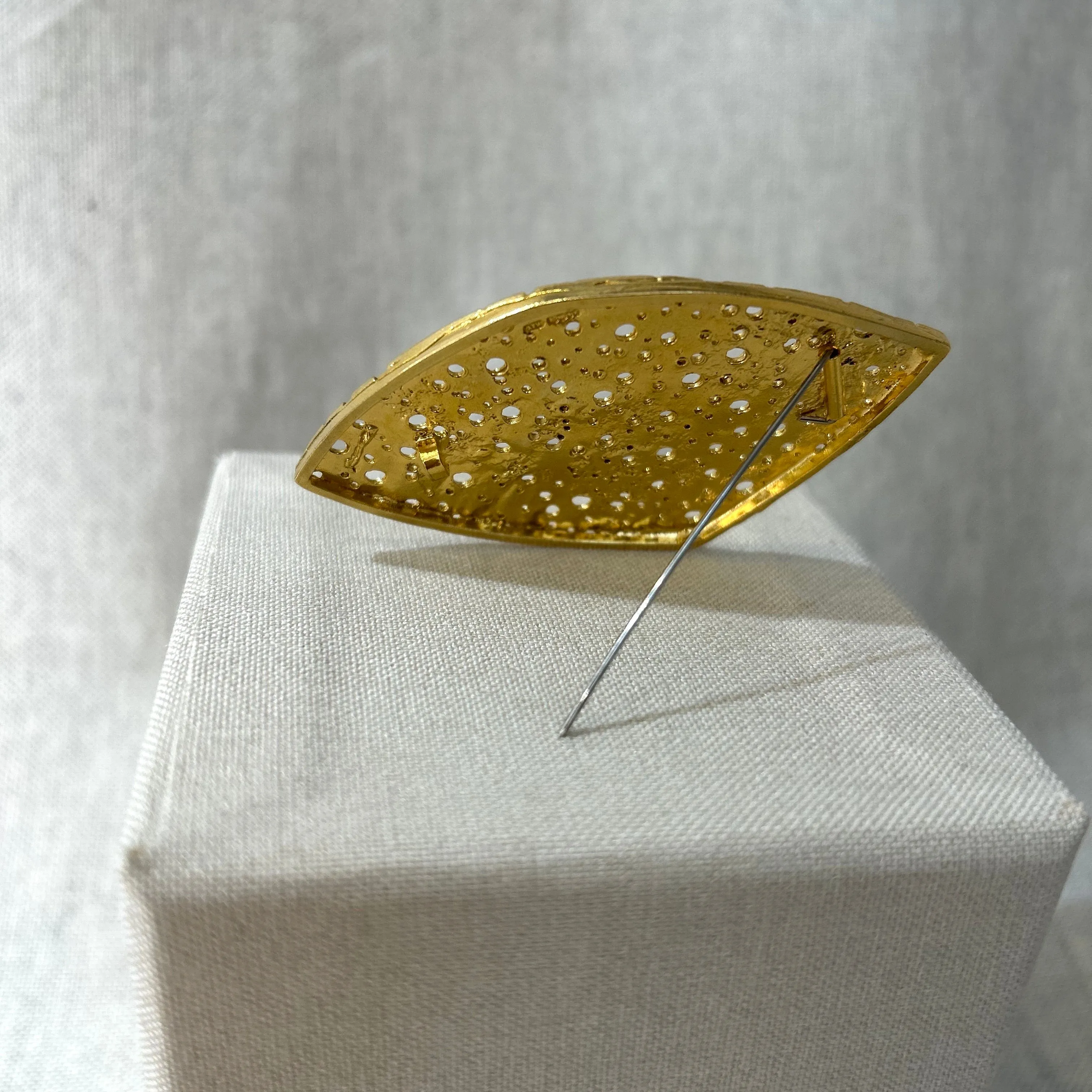 Textured Gold Brooch