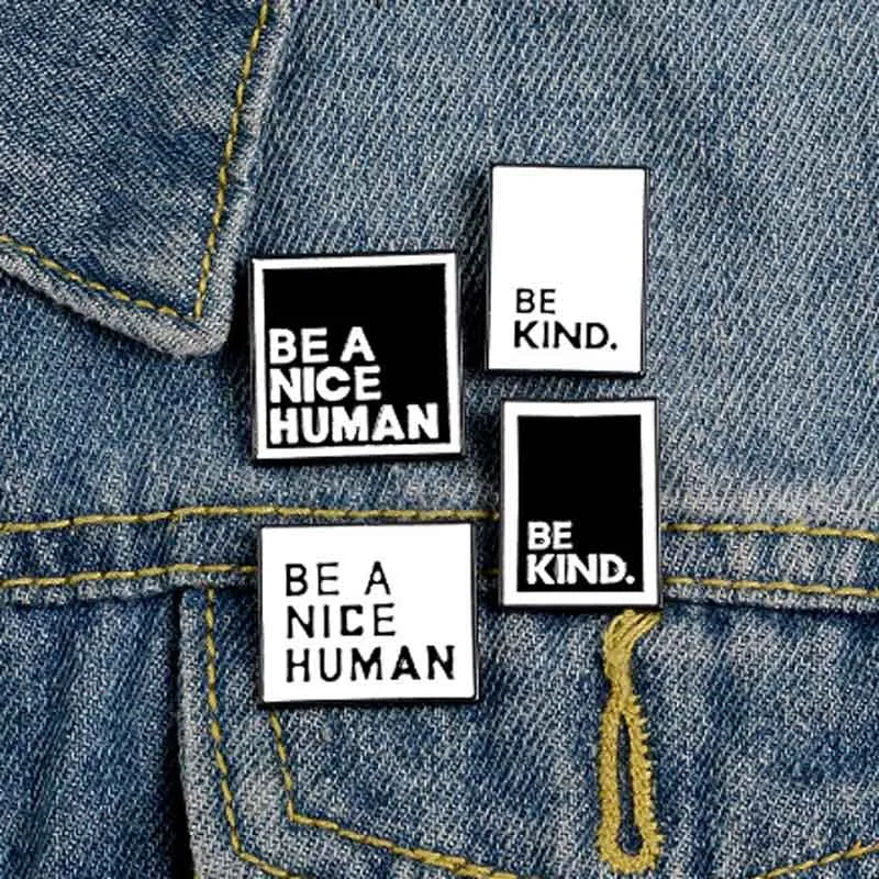 White Enamel Pin 'Be Kind' | Fun Quote Pins