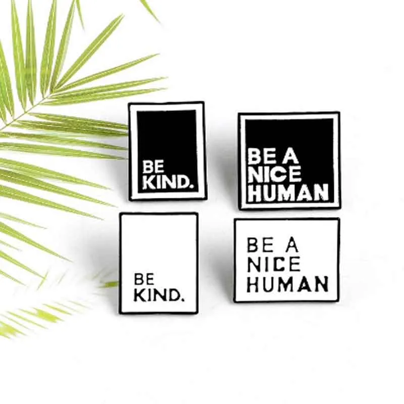 White Enamel Pin 'Be Kind' | Fun Quote Pins