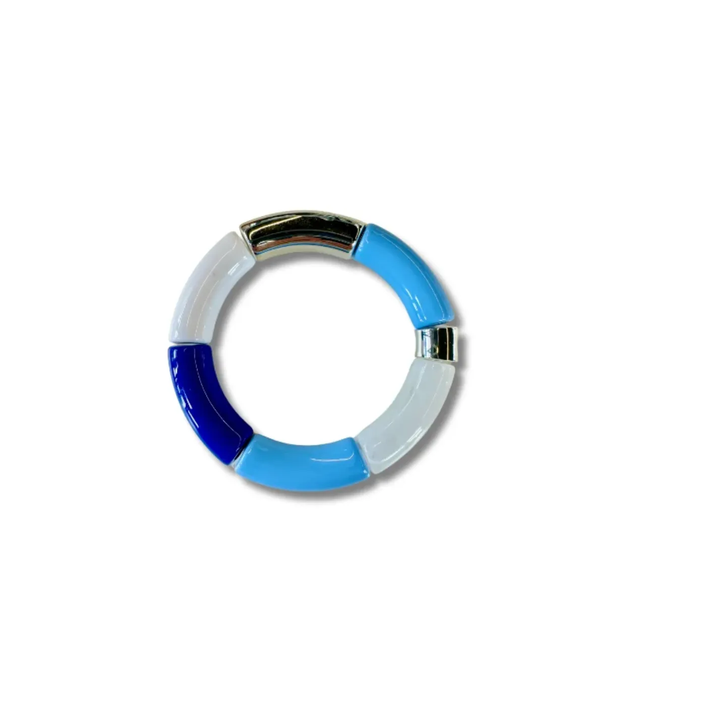 Zafino - Tube Bangle (Blue/Silver)